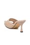Women's Heeled Slippers with Wicker Knitted Detail - 4