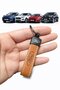 Keychain Compatible with Ford Faux Leather Brown 7.5*2.5 cm 1 Piece