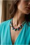 Handmade Drop Turquoise and Brown Jasper Natural Stone Necklace - 3