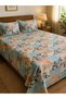 3 Pieces Flat Bedsheet Set with Floral Pattern King Size Bed Pillow Cover Set with 1 Bedsheet, 2 Pillow. Bedding Set (Brown Damask-style, King (U.K. Standard)) - 6