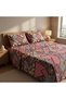 3 Pieces Flat Bedsheet Set with Floral Pattern King Size Bed Pillow Cover Set with 1 Bedsheet, 2 Pillow. Bedding Set (Pink Abstract, King (U.K. Standard)) - 5
