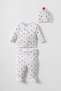 Little Snow 0-3 Months Newborn Christmas Themed Snowman Patterned Hat 3-Piece Baby Set - 2