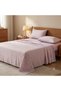 3 Pieces Flat Bedsheet Set with Floral Pattern King Size Bed Pillow Cover Set with 1 Bedsheet, 2 Pillow. Bedding Set (Floral Purple, King (U.K. Standard)) - 5