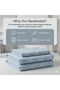 3 Pieces Flat Bedsheet Set with Floral Pattern King Size Bed Pillow Cover Set with 1 Bedsheet, 2 Pillow. Bedding Set (Light.Blue, King (U.K. Standard)) - 2