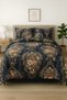 3 Pieces Flat Bedsheet Set with Floral Pattern King Size Bed Pillow Cover Set with 1 Bedsheet, 2 Pillow Cover Bedding Set (Dark Blue, King (U.K. Standard))