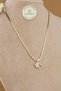 Steel Necklace - Stone Flower 316L Steel Italian Crushed Chain Necklace Non-Tarnish Non-Fade 39+5cm - 3