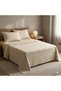 3 Pieces Flat Bedsheet Set with Floral Pattern King Size Bed Pillow Cover Set with 1 Bedsheet, 2 Pillow. Bedding Set (Light Brown Floral, King (U.K. Standard)) - 5