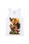 Son of Altarın Tarkan – Warrior, Wolf and Eagle Graphic Tank Top with Sun Background