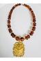 Lion Head Design Bead Necklace 52 cm - 4