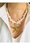Coral Natural Stone Steel Big Star Pendant 47 cm - 2