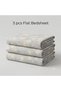 3 Pieces Flat Bedsheet Set with Floral Pattern King Size Bed Pillow Cover Set with 1 Bedsheet, 2 Pillow. Bedding Set (Floral Gray, King (U.K. Standard)) - 2
