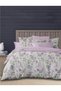 3 Pieces Flat Bedsheet Set with Floral Pattern King Size Bed Pillow Cover Set with 1 Bedsheet, 2 Pillow Cover Bedding Set (Cream Blue, King (U.K. Standard)) (Purple, King (U.K. Standard))
