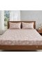 3 Pieces Flat Bedsheet Set with Floral Pattern King Size Bed Pillow Cover Set with 1 Bedsheet, 2 Pillow. Bedding Set (Light Floral Maroon, King (U.K. Standard)) - 3