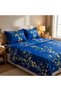 3 Pieces Flat Bedsheet Set with Floral Pattern King Size Bed Pillow Cover Set with 1 Bedsheet, 2 Pillow. Bedding Set (Blue Yellow Floral, King (U.K. Standard)) - 5