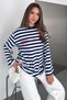 Women's Striped Crew Neck Long Sleeve Oversize Sweatshirt