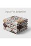 3 Pieces Flat Bedsheet Set with Floral Pattern King Size Bed Pillow Cover Set with 1 Bedsheet, 2 Pillow. Bedding Set (Brown Cream, King (U.K. Standard)) - 4