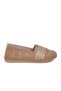 Cream Knitted Stone Embroidered Women's Ballerinas - 2
