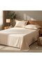 3 Pieces Flat Bedsheet Set with Floral Pattern King Size Bed Pillow Cover Set with 1 Bedsheet, 2 Pillow. Bedding Set (Light Floral Cream, King (U.K. Standard)) - 5