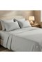 Luxury 3-Piece Turkish Cotton Bedsheet Set – 300 Thread Count, Elegant Stripe & Plain Dyed Flat Sheet Collection with Matching Pillowcases (King Size) (Stone Foggy, King (U.K. Standard)) - 5