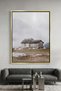 Misty Stone Cottage Architecture Wall Art | Portrait Framed Canvas Print | Luxury Home Decor
