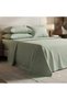 Luxury 3-Piece Turkish Cotton Bedsheet Set – 300 Thread Count, Elegant Stripe & Plain Dyed Flat Sheet Collection with Matching Pillowcases (King Size) (Olive Green, King (U.K. Standard))