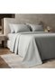 Luxury 3-Piece Turkish Cotton Bedsheet Set – 300 Thread Count, Elegant Stripe & Plain Dyed Flat Sheet Collection with Matching Pillowcases (King Size) (Stone Foggy, King (U.K. Standard))