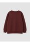 Ozmarka New Season Burgundy 3-Piece Crew Neck Boys' Thick Sweatshirt - 4