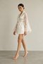 Silky Satin Lace Sleeve Short Dressing Gown - 4