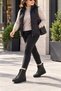 Cooka Shoes Women's Genuine Leather and Fur Lined Zippered Lace-Up Black Winter Boots - 2
