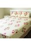 Bedsheet and 2 Pillow Covers - Red and Light Green Printed