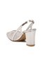 Silver Stone Embellished Adjustable Ankle Strap Thick Heel Pointed Toe Women's Evening Dress Shoes - 4