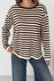 Women's Crew Neck Striped Knitwear Sweater Relaxed Fit Long Sleeve - 3