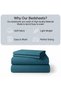 Luxury 3-Piece Turkish Cotton Bedsheet Set – 300 Thread Count, Elegant Stripe & Plain Dyed Flat Sheet Collection with Matching Pillowcases (King Size) (Light Blue, King (U.K. Standard)) - 2