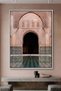 Ben Youssef Madrasa Architecture Wall Art | Portrait Framed Canvas Print | Luxury Home Decor