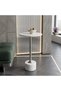 Marble Side Service Table Silver