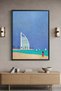 Burj Al Arab Sailboat Architecture Wall Art | Portrait Framed Canvas Print | Luxury Home Decor