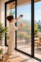 Ribbed Glass Foil Self-Adhesive – Frosted Glass Look Striped Decorative Glass Covering, Privacy-Providing Glass Sticker, Office, Bathroom, Balcony and Door Glass Foil Kod0378 - 2