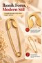 Safety Pin Model Knob Buckle – Gold-Gold - 3