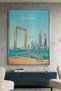 The Dubai Frame Architecture Wall Art | Portrait Framed Canvas Print | Modern Decor for Living Room