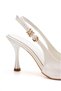 Women's Mirror Medium Heeled Pointed Toe Open Back Stylish Evening Dress Stiletto - 4