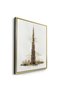 Abstract Burj Khalifa Sketch Architecture Wall Art | Portrait Framed Canvas Print | Home Decor - 3
