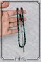 Blue Vermilion Amber Prayer Beads – Gift Prayer Beads with Black and Blue Segments and Metal Tassels - 3