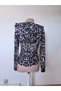 Women's long sleeve hooded front zipper leopard print puffer diving jacket - 5
