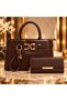 Women's 2-Piece Bag and Wallet Set – Stylish Hand and Shoulder Bag with Gold Buckle, Zipper Closure, Lined, High-Quality Leather Luxury Combination