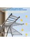Clothes Drying Rack, Foldable 3-Level Laundry Drying Rack, Movable Clothes Rack with Height-Adjustab - 5