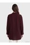 Burgundy Judge Collar Women's Shirt Tunic - 4