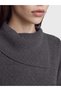 Peak New Season Anthracite Asymmetrical Turtleneck Women's Knitwear Sweater - 3
