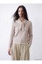 Peak New Season Beige Baby Scarf Collar Women's Knit Sweater