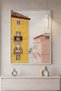 Yellow and Pink Portuguese Architecture Wall Art | Portrait Framed Canvas Print | Luxury Home Decor