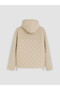 Beige Hooded Quilted Women's Puffer Coat - 8
